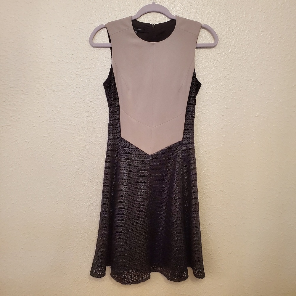 Judith & Charles color block eyelet dress